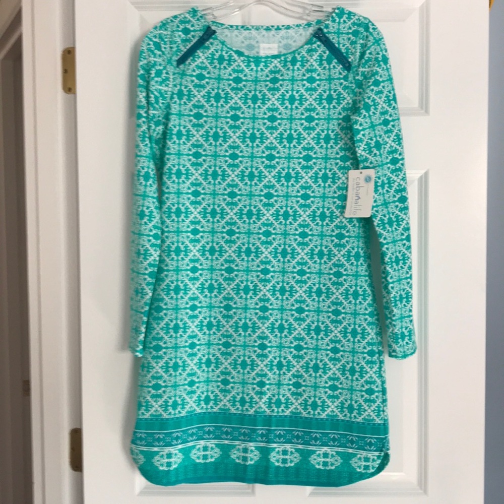 Cabana Life Monaco Blu Zip Shoulder Dress NWT Med